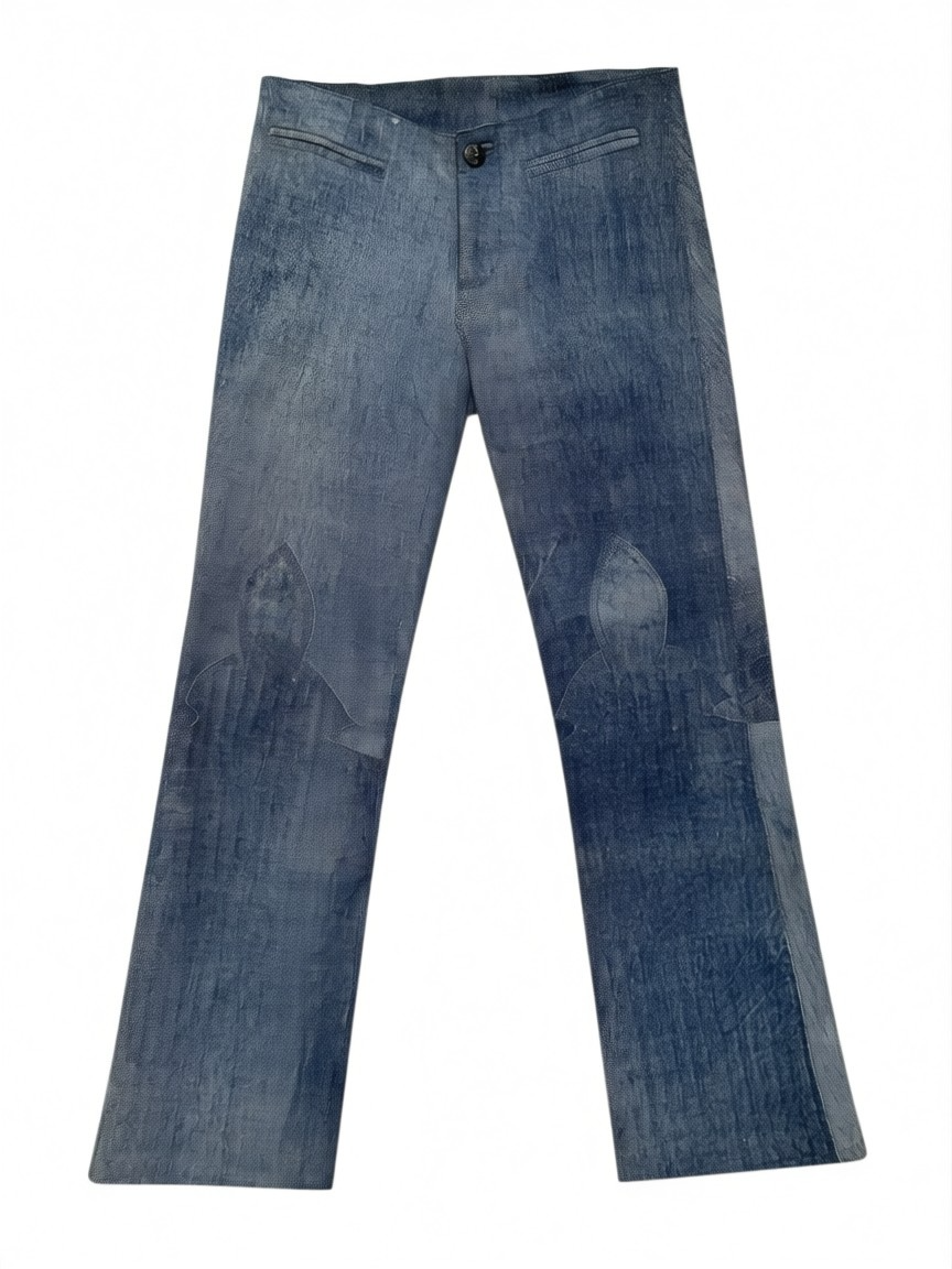Chrome Hearts Blue Leather Pants