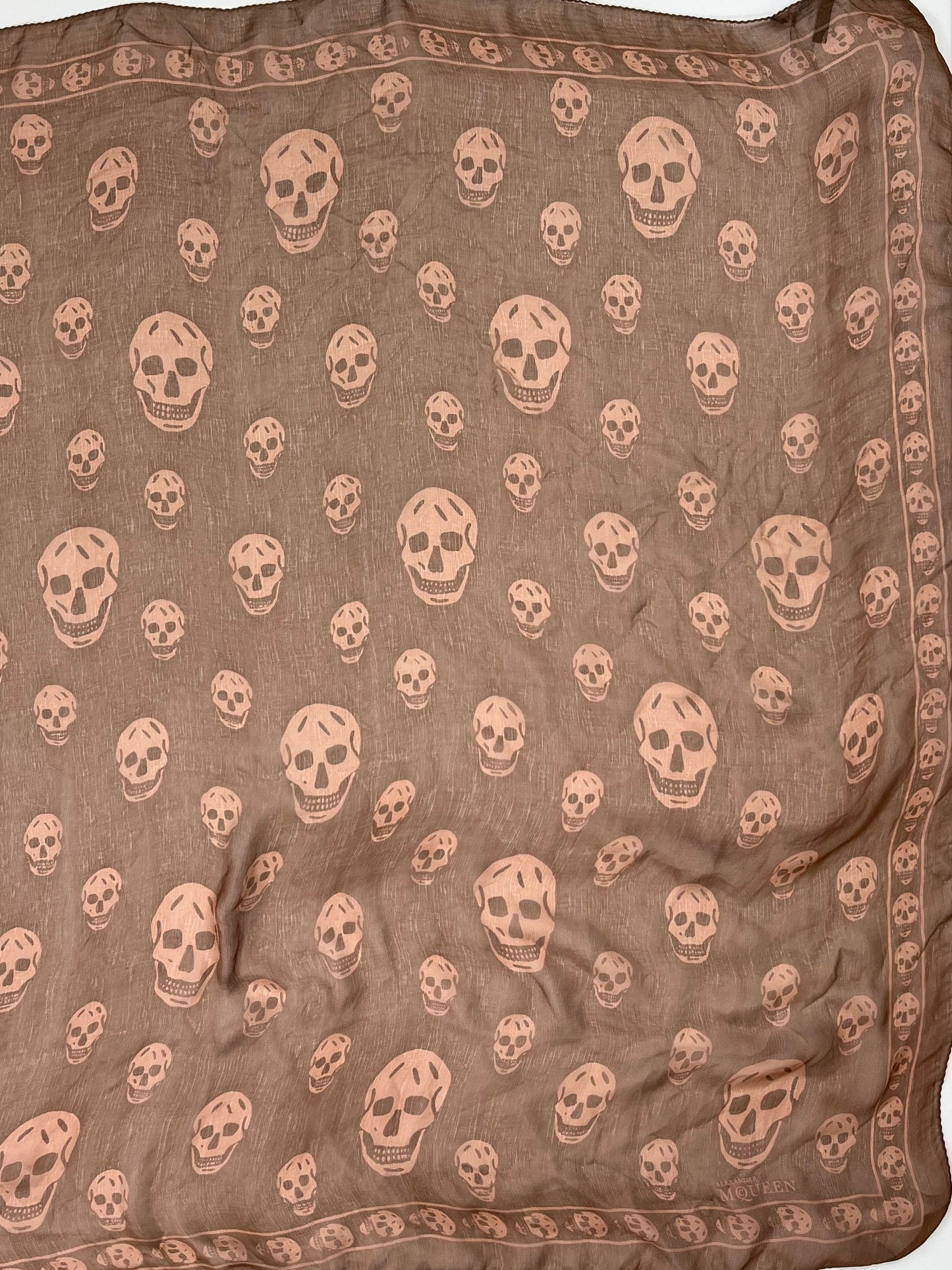 Alexander McQueen Skull Scarf – Brown & Pink