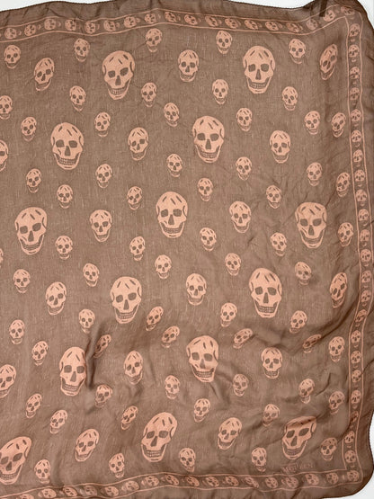 Alexander McQueen Skull Scarf – Brown & Pink