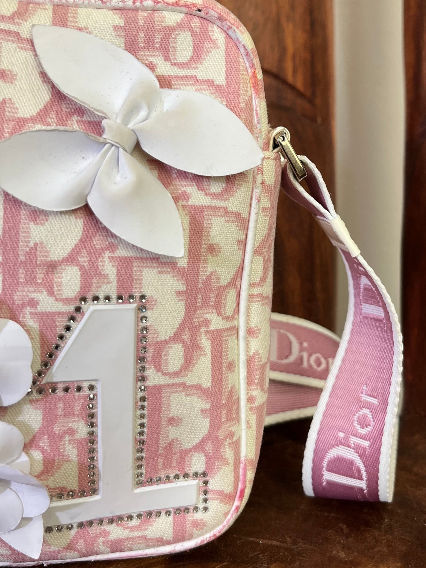 Vintage Christian Dior Pink Logo Crossbody Bag