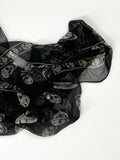 Alexander McQueen Skull Scarf – Black & White Silk Chiffon Iconic Print (Y2K Classic)