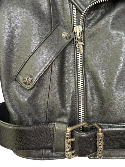 Chrome Hearts Leather Biker Jacket
