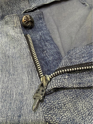Chrome Hearts Blue Leather Pants