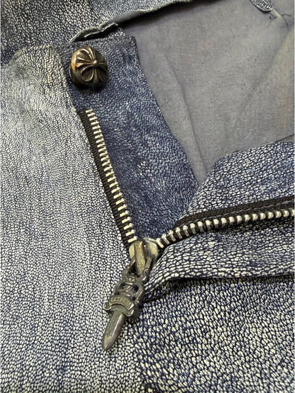 Chrome Hearts Blue Leather Pants