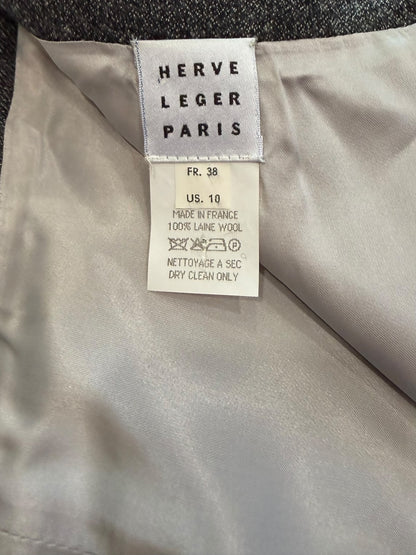 Hervé Léger Tailored Wool Jacket and Skirt Suit – Made in France – FR 38 / US 10