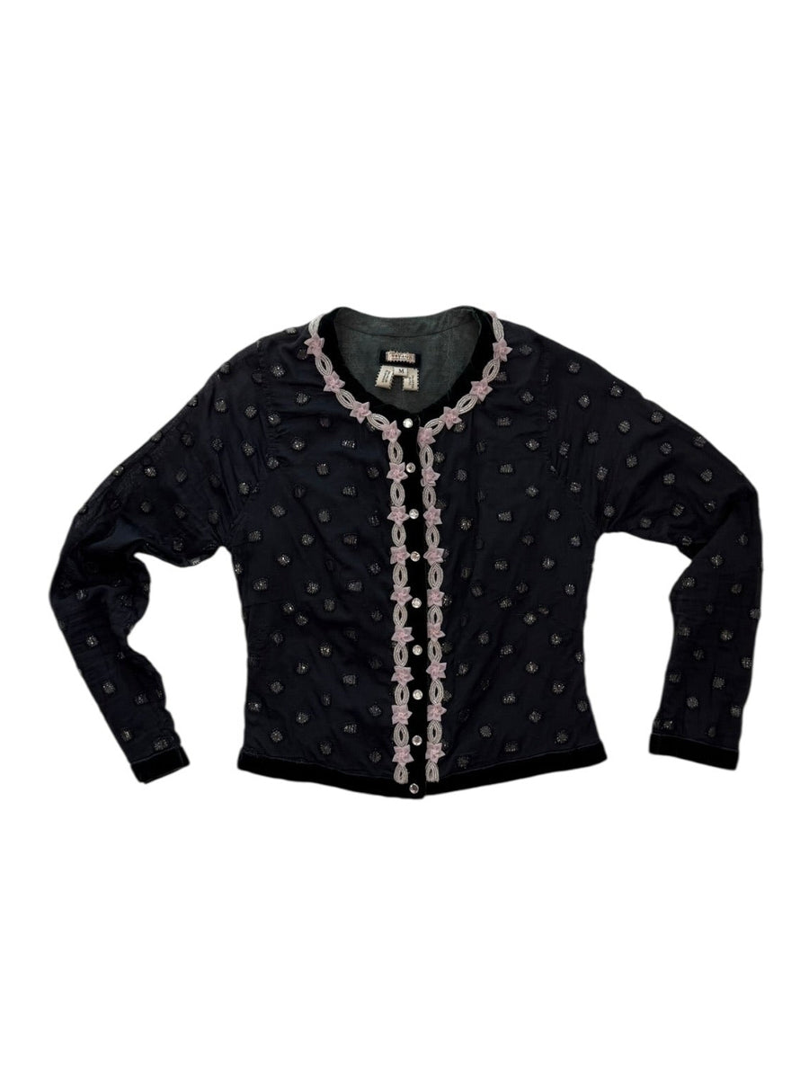 Voyage semi sheer embellished cardigan