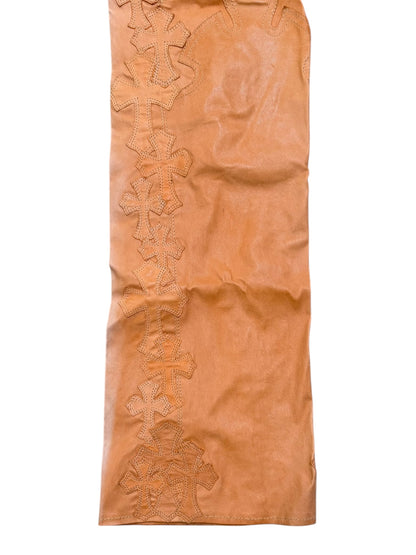 Chrome Hearts Orange Cross flooded Leather Pants