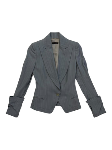 Alexander McQueen Pinstripe Tailored Jacket and Skirt Set Made in Italy Size 40