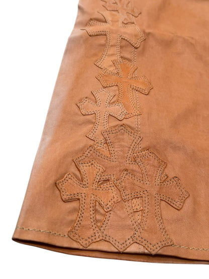 Chrome Hearts Orange Cross flooded Leather Pants