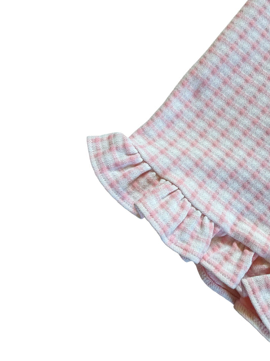 Miu Miu Pink Gingham Ruffle Mini Skirt