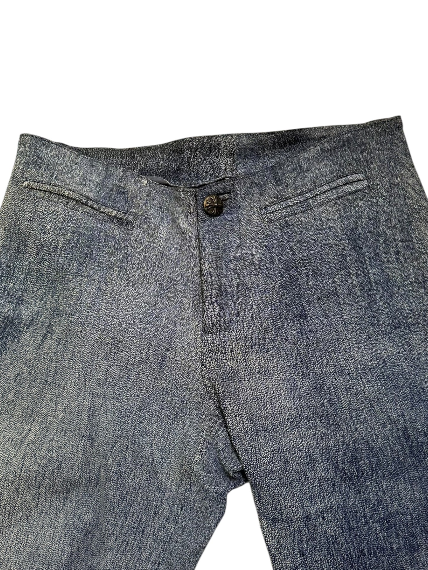 Chrome Hearts Blue Leather Pants