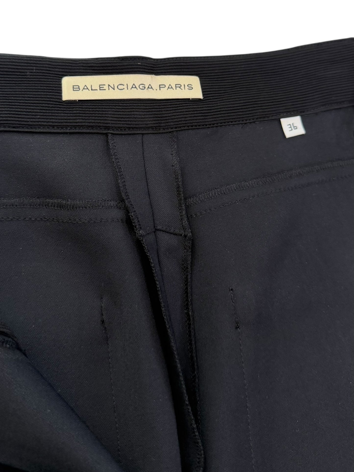 Balenciaga Tailored Black Stretch Trousers – Size 36 – Made in Italy