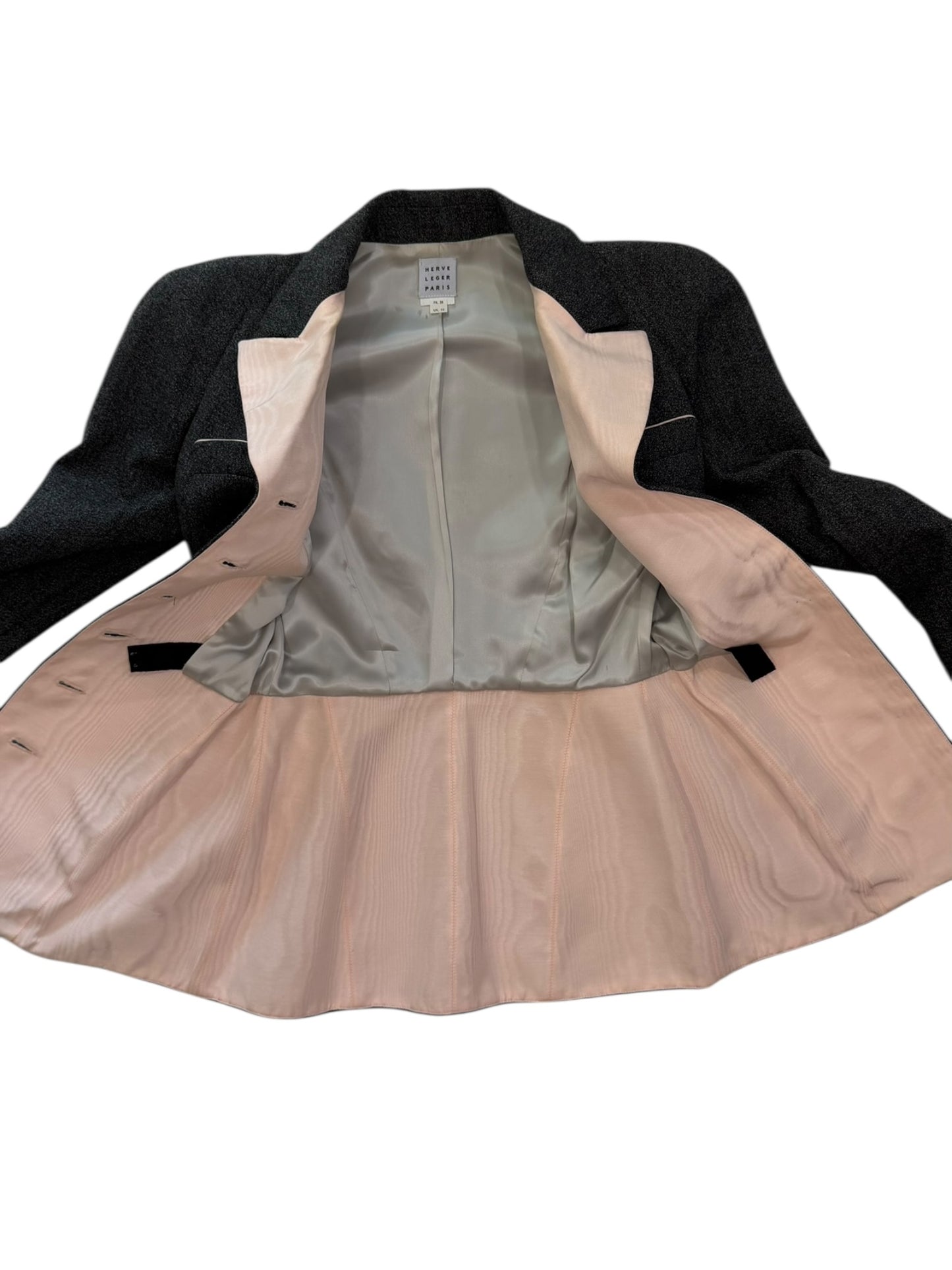 Hervé Léger Tailored Wool Jacket and Skirt Suit – Made in France – FR 38 / US 10