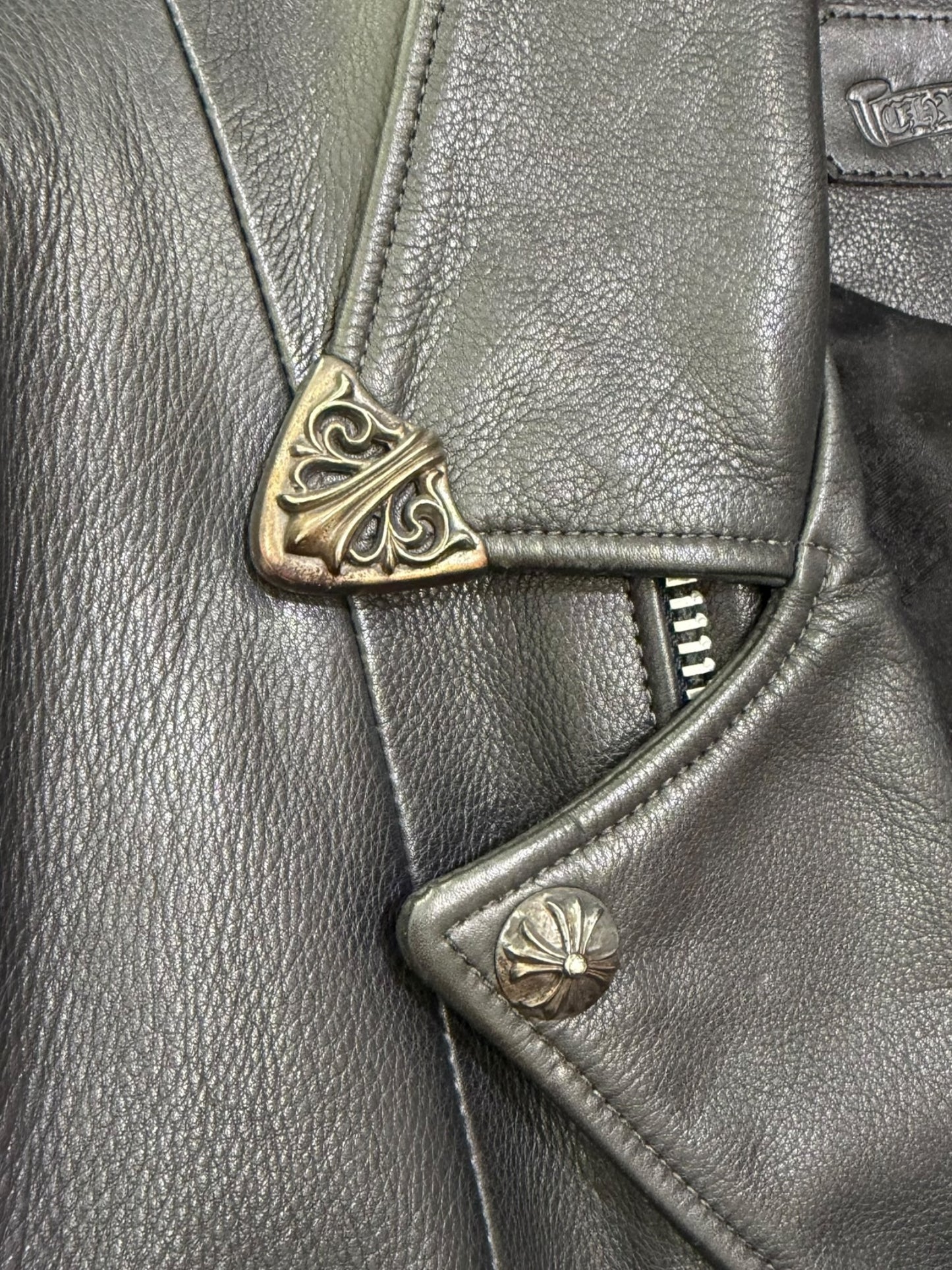 Chrome Hearts Leather Biker Jacket