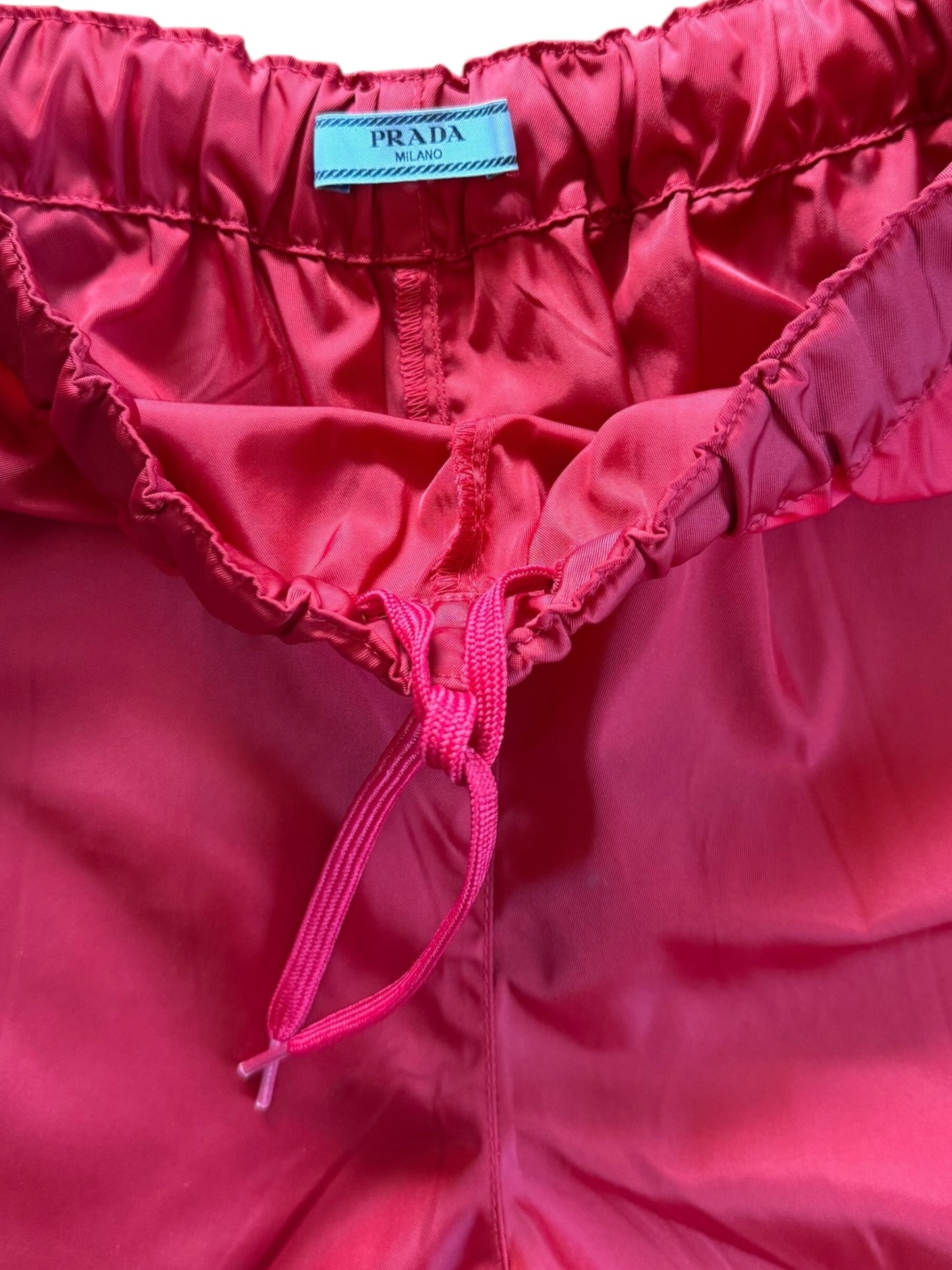 Prada Milano Red Nylon Shorts