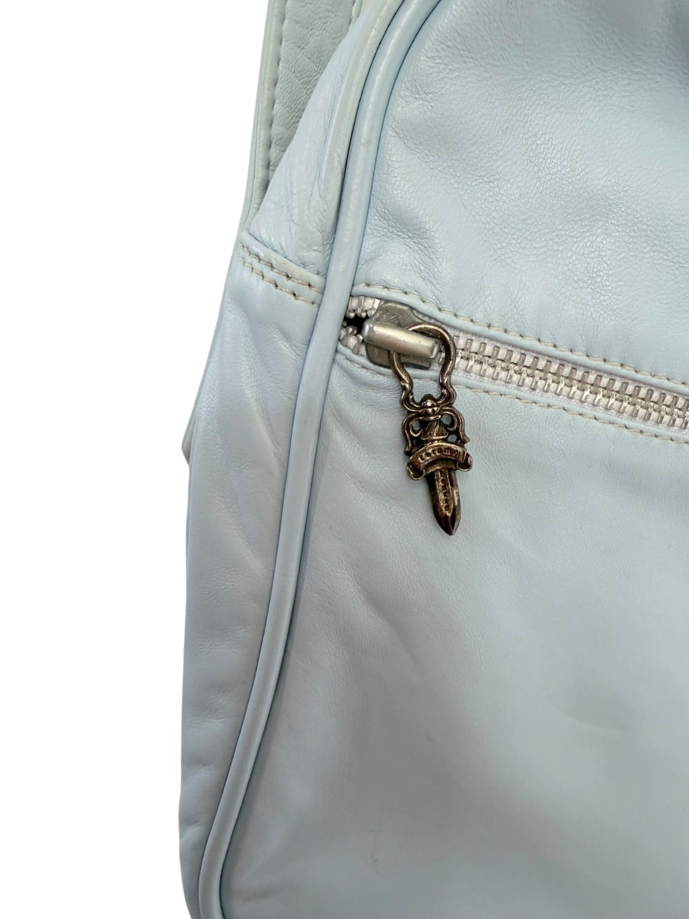 Rare Chrome Hearts light blue leather shoulder bag