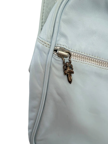Rare Chrome Hearts light blue leather shoulder bag