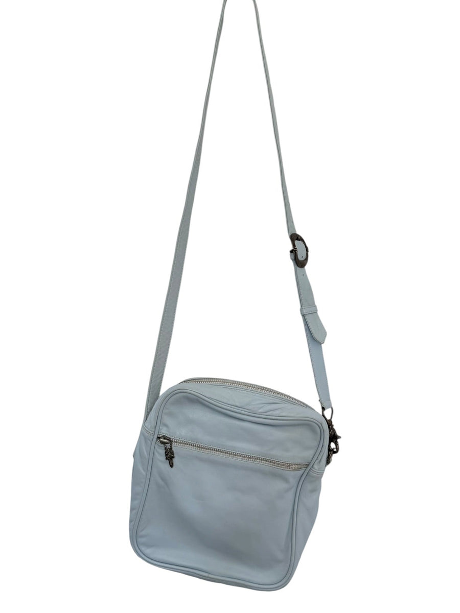 Rare Chrome Hearts light blue leather shoulder bag