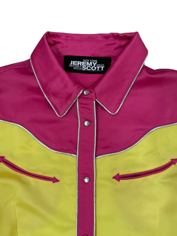 Jeremy Scott Two-Tone Western Shirt Dress