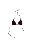 Miu Miu Crochet Triangle Bra Top – Red & Black Striped Knit