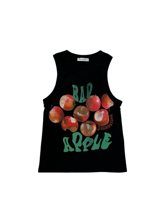 JW Anderson “Bad Apple” Graphic Tank Top – Organic Cotton Charcoal