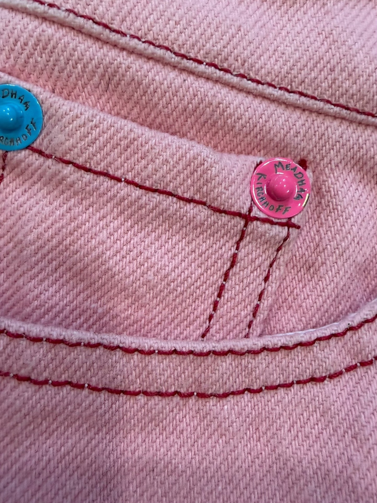 Meadham Kirchhoff Pink Zip Mini Skirt