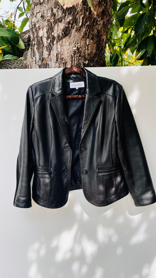 Calvin Klein Leather Blazer