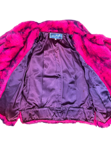 Rare vintage Thierry Mugler Paris faux fur jacket from the Fall/Winter 1985-86 collection