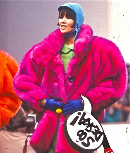 Rare vintage Thierry Mugler Paris faux fur jacket from the Fall/Winter 1985-86 collection