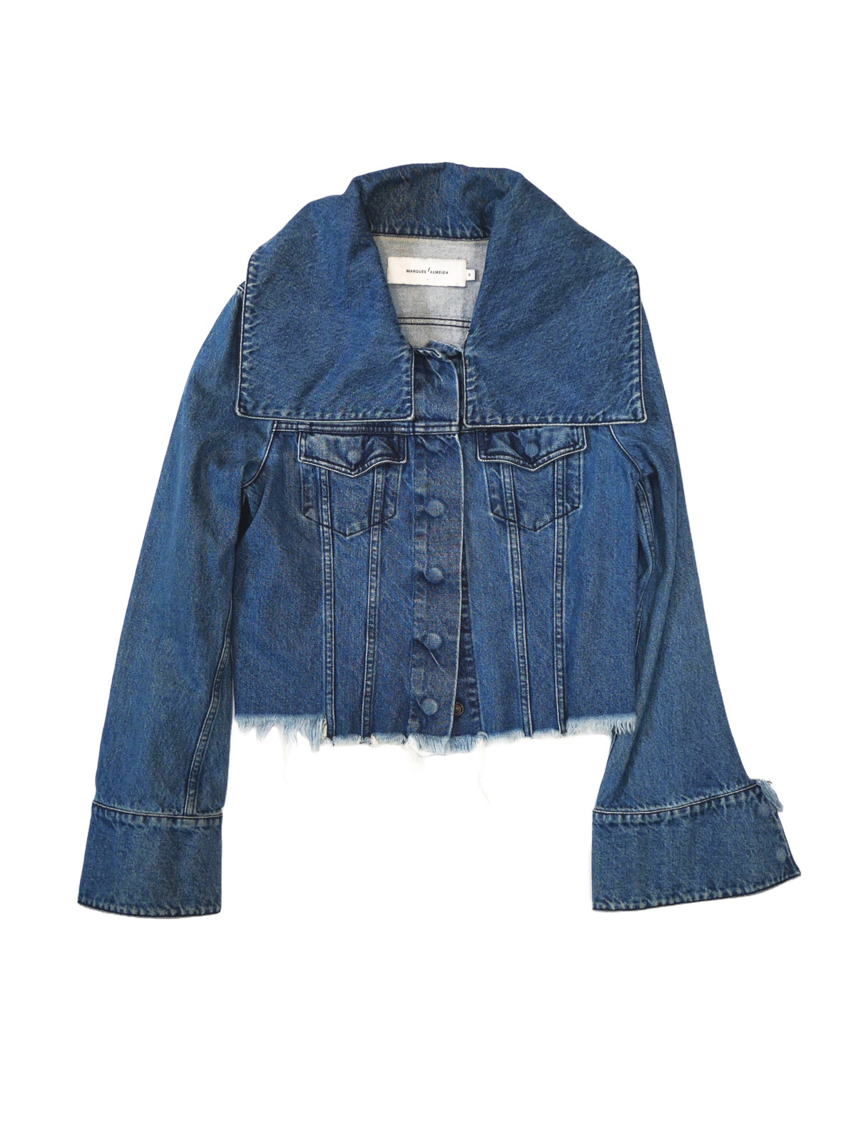 Marques’ Almeida Cropped Raw Hem Denim Jacket