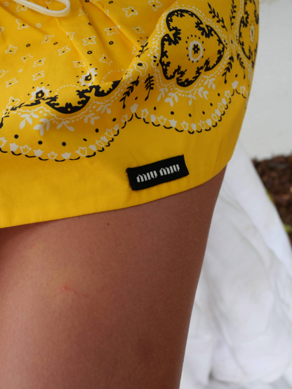 Miu Miu Bandana Mini Skirt - Yellow