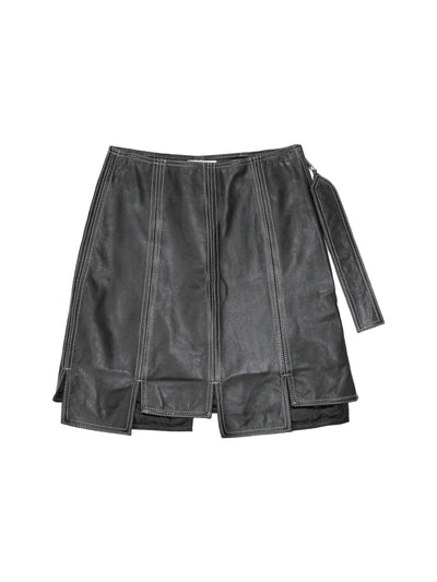 GANNI Leather Panelled Mini Skirt