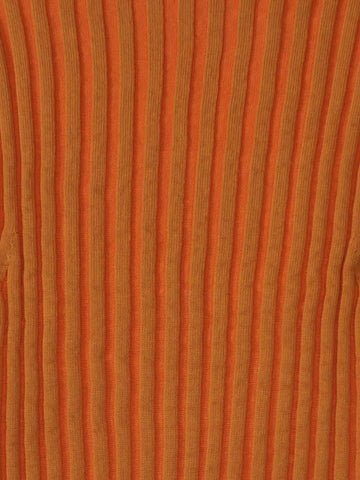 Eckhaus Latta Ribbed Knit Tank – Tangerine & Rust Stripe Cropped Sleeveless Top (Size S)