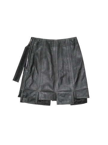 GANNI Leather Panelled Mini Skirt