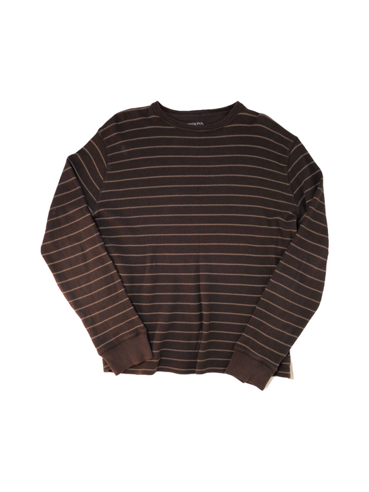 Brown Striped Thermal Long Sleeves