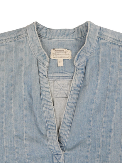 Vintage Current Elliott Sleeveless Denim Tunic Dress - Light Wash 90s Americana Style