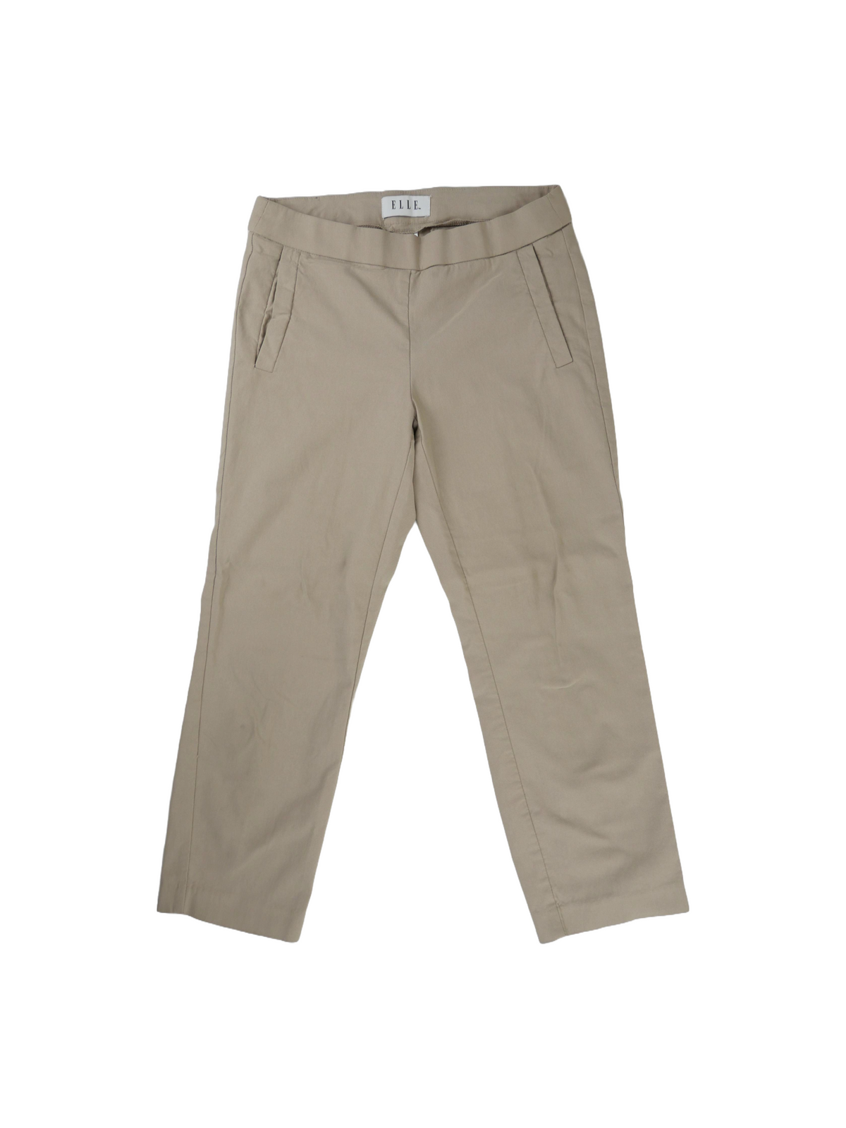 Vintage ELLE Cropped Pedal Pushers – Taupe Mid-Rise Capri Pants XS