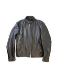 Vintage Leather Motorcycle Jacket - Minimal Distressed Moto Rider Style
