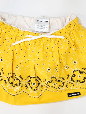 Miu Miu Cotton Poplin Bandana Skirt