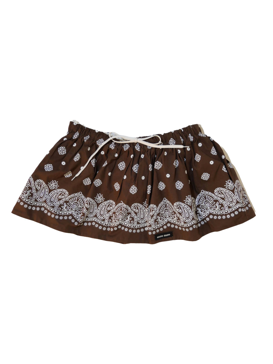 Miu Miu Banadana Mini Skirt - Brown