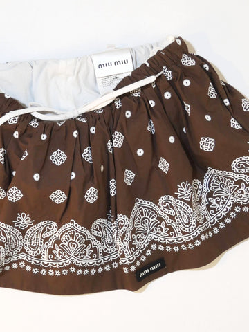 Miu Miu Banadana Mini Skirt - Brown