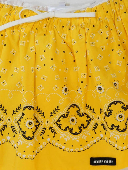 Miu Miu Bandana Mini Skirt - Yellow